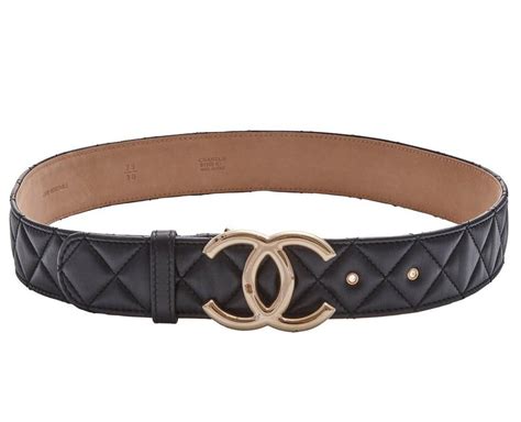 chanel black leather cc belt